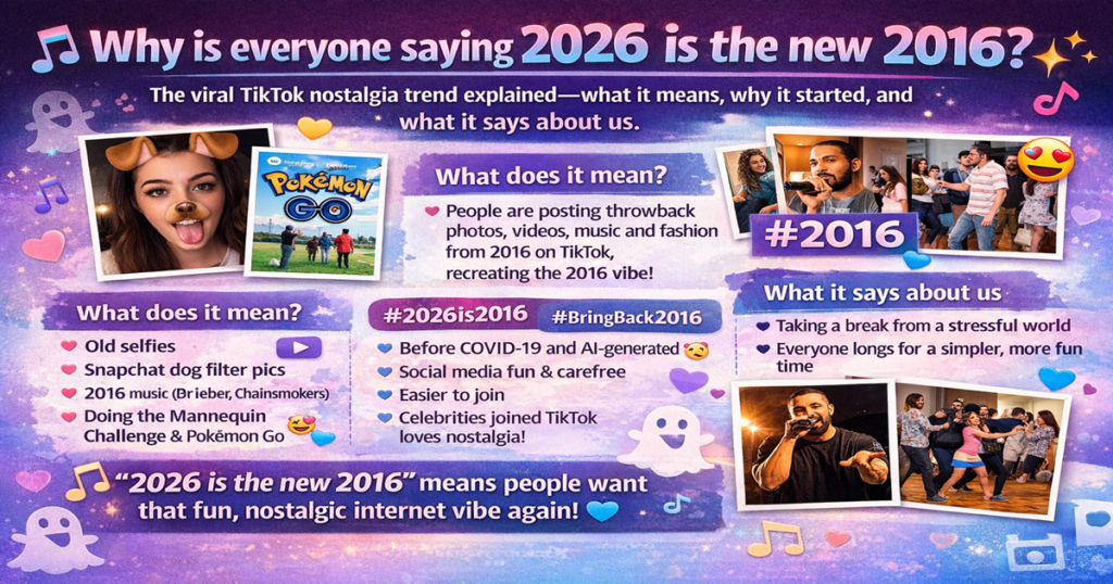 Why is everyone saying 2026 is the new 2016 The viral TikTok nostalgia trend explained — what it means, why it started, and what it says about us.